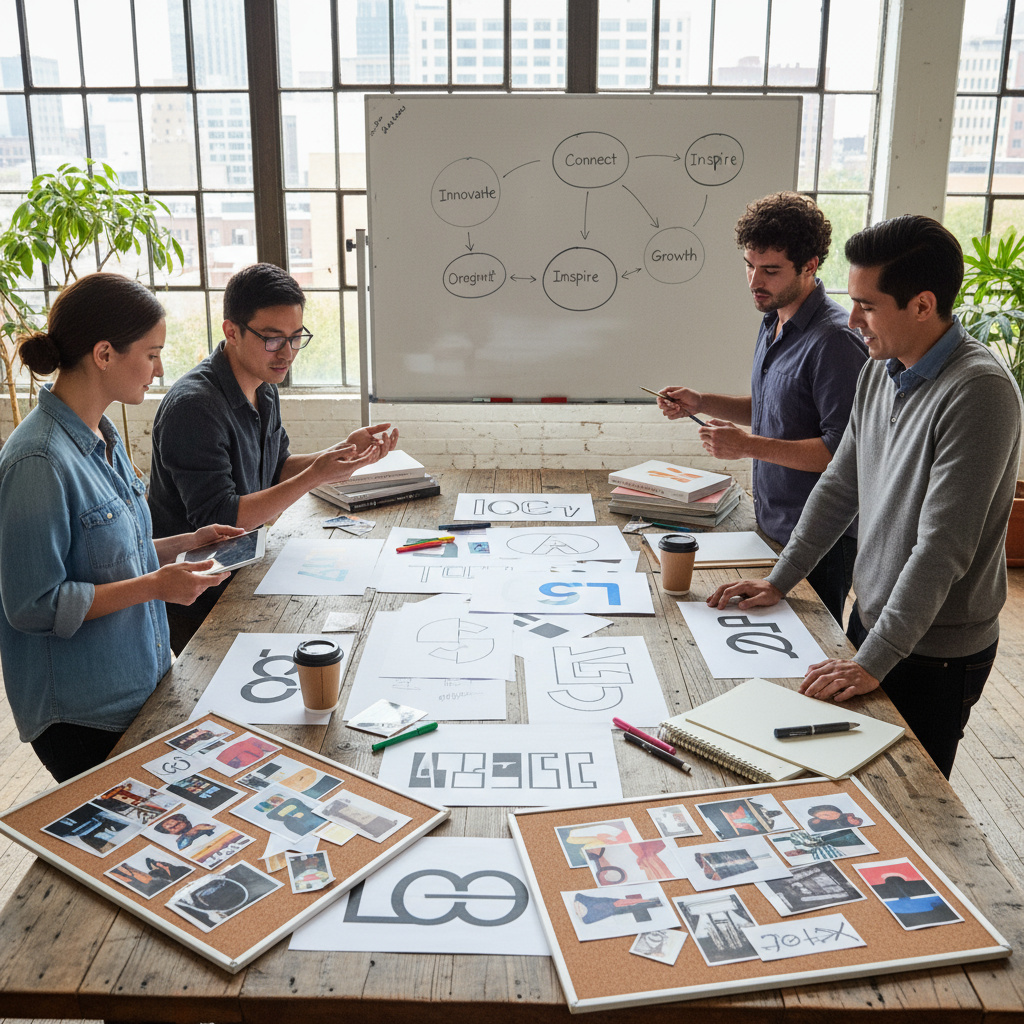 Team erarbeitet Brand Identity Konzepte