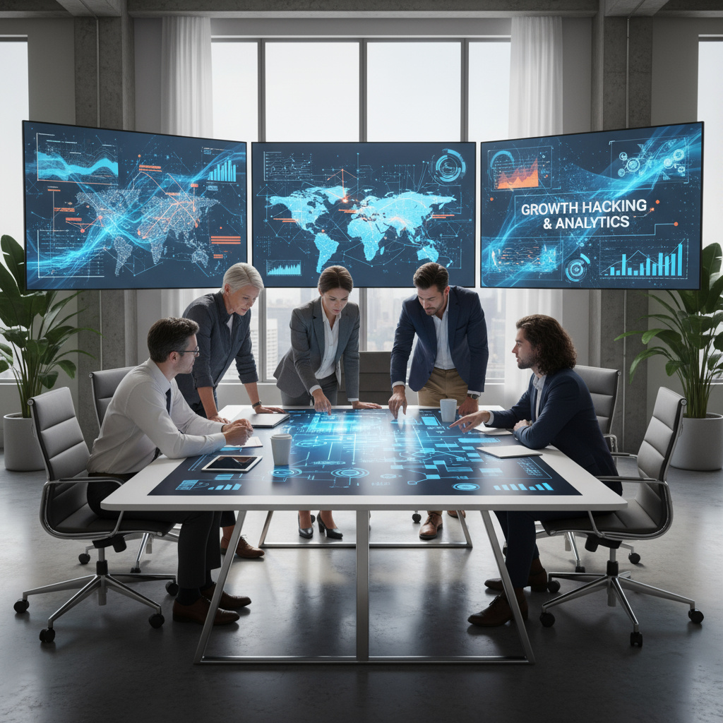 Marketing-Team arbeitet an digitalen Strategien